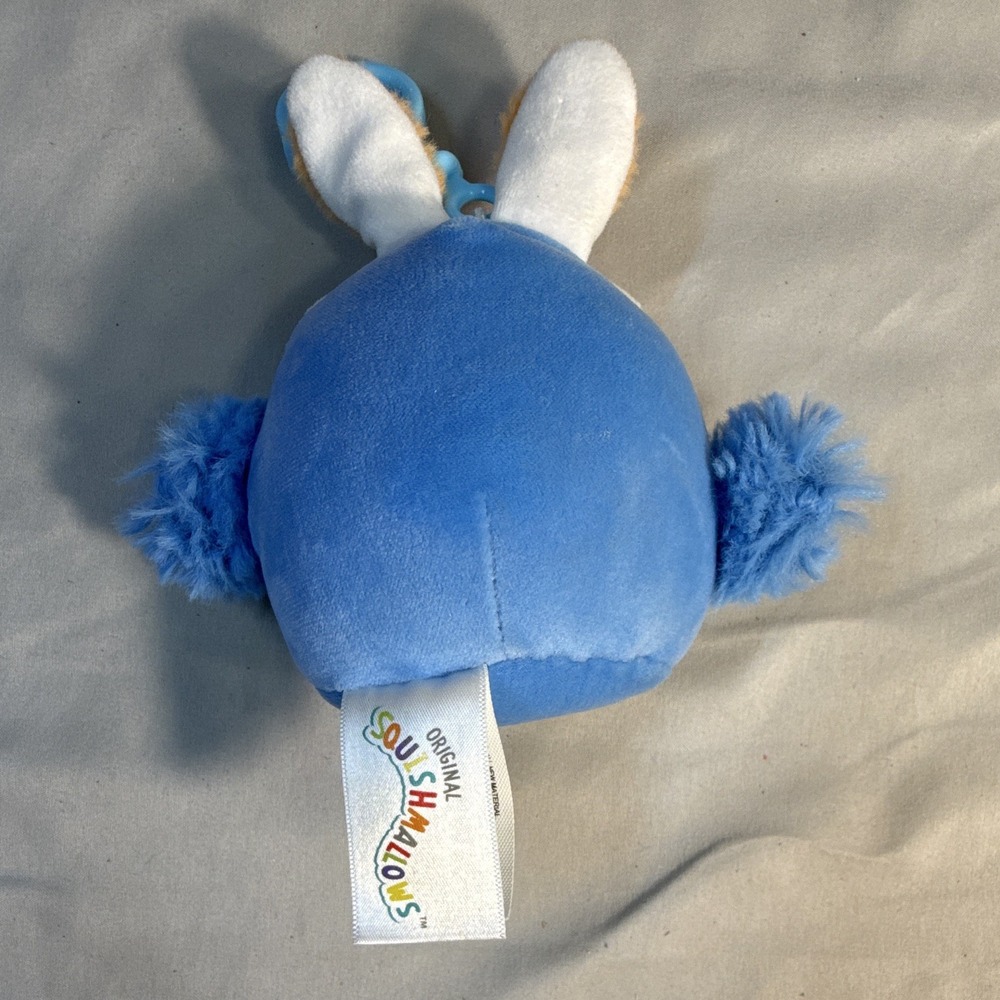 Squishmallows Blue Bird Bunny Ears Clip-On Mini Plush Easter Washable Retired - Picture 2 of 6